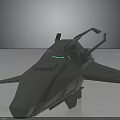 Futuristic Green Sci Fi Aircraft Model With Aerodynamic Design And Transparent Cockpit