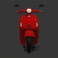 Red Vintage Scooter Motorcycle With Smooth Body And Glossy Black Seat