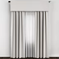 Gray Velvet Curtains With Pleated Top And Decorative Trim For Modern Interior