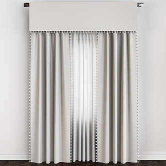 Fabric Curtain Cloth Curtain Gauze Curtain Light Luxury Curtain 3d model