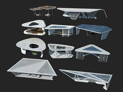 Diverse Modern Pergola Designs With Creative Structures And Architectural Styles 3d model
