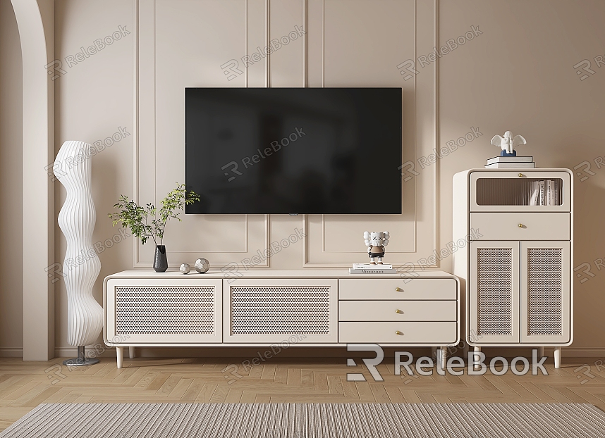 modern TV cabinet cream TV cabinet model