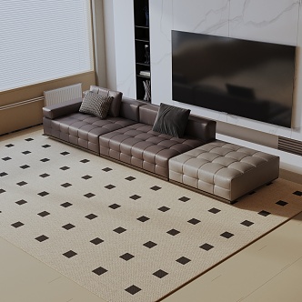 Modern three-seat sofa 3d model