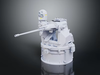 Industrial Equipment With Mechanical Arm And Top Sensor Unit On Sturdy Base 3d model
