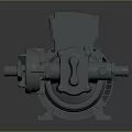 Gray Mechanical Device With Square Top Casing And Cylindrical Body For Industrial Use