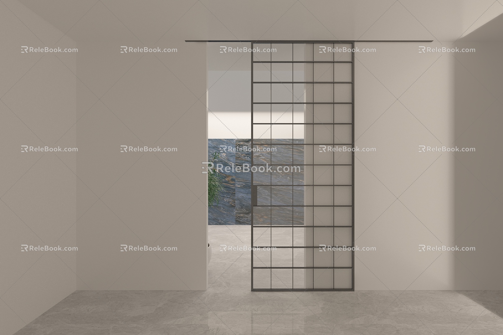 Lattice sliding door 3d model