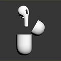 White Wireless Earbuds In Open Charging Case With LED Indicator