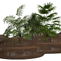 Modern Wicker Public Chair Design Surrounded By Green Plants In Outdoor Setting