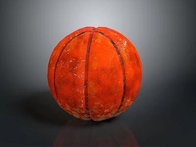 Orange Basketball With Black Stripes For Household Sports Activities And Play 3d model