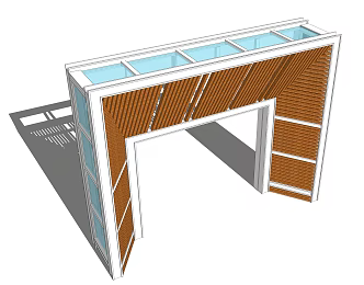 Modern Arch Entrance Door Head Door Head Packing Wood Structure Characteristic Entrance 3d model