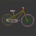 Stylish Gray Mountain Bike With Yellow Seat Handlebars And Thick Off road Tires
