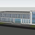 The second floor office building of modern office building 3d model
