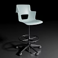 Modern Minimalist Light Blue Swivel Height Adjustable Office Chair With Rolling Casters For Workplace Use