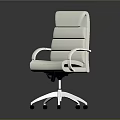 White Modern Office Chair Featuring Layered Backrest And Silver Metal Base With Wheels 3d model