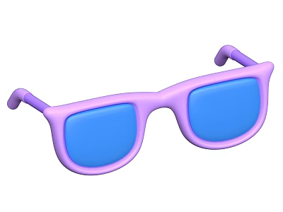 Purple Sunglasses With Blue Lenses Decorative Ornament Set For Home Decoration 3d model