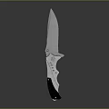 Tactical Folding Knife with Serrated Stainless Steel Blade and Black Silver Handle