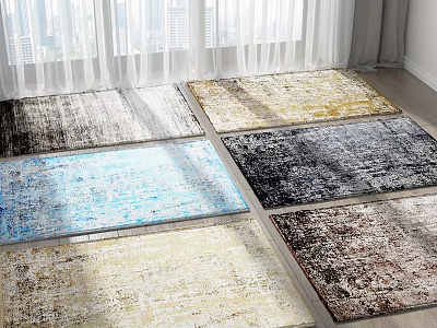 Square Rugs With Modern Abstract Patterns And Various Colors For Interior Decor 3d model