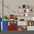 Modern Bookcase Dopamine Bookcase Low Bookcase Memphis Bauhaus Locker 3d model