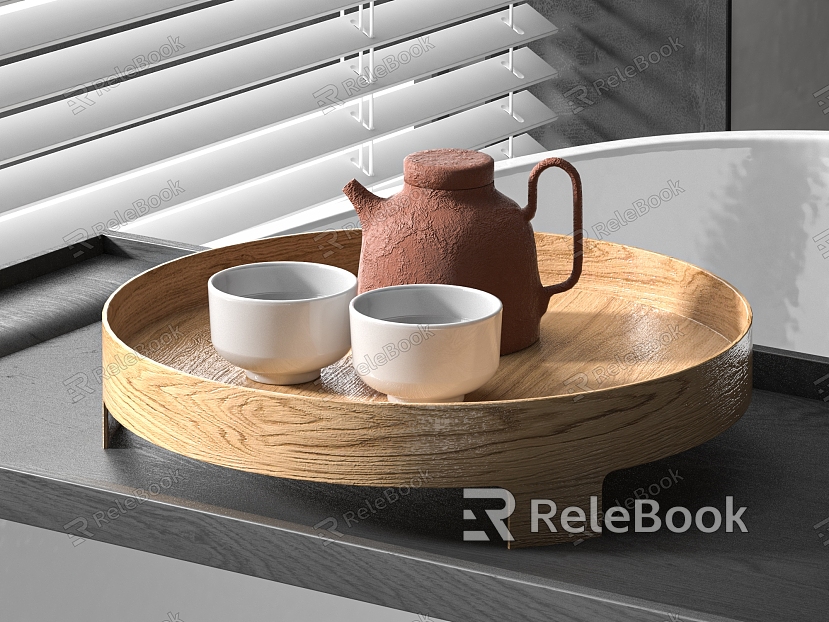 Tea Set Combination Tea Set Tea Cup Tea Pot Tea Tray model