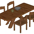 Quiet wind table and chair combination 3d model