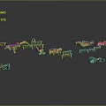 Different Types Of Copper Colored Metallic Aircraft Models Arranged On Gray Background