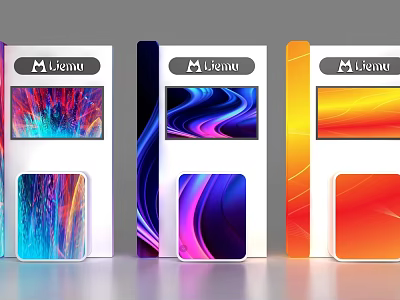 Lianu Modern Display Cabinets Featuring Colorful Screens And Different Colors For Product Showcase 3d model
