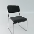 Sleek Modern Single Chair With Black Leather Seat And Chrome Metal Frame