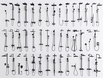 Shower Head Stainless Steel Shower Bathroom Hardware Toilet Faucet Embedded Shower Head Plastic Shower Head Dry and Wet Separation 3d model
