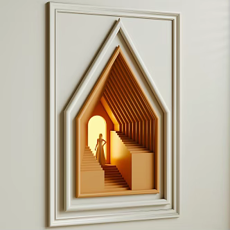 Cream wind wall lamp niche gypsum lamp 3d model
