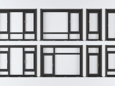 Modern casement window plastic steel aluminum alloy broken bridge aluminum doors and windows 3d model