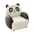 Cute Panda Shaped Kids Single Sofa With White Black Design And Soft Cushion