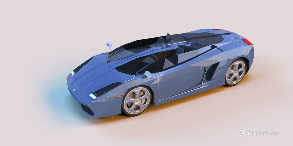 Blue Convertible Sports Car With Sleek Modern Aerodynamic Design And Alloy Wheels 3d model 