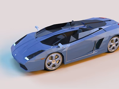 Blue Convertible Sports Car With Sleek Modern Aerodynamic Design And Alloy Wheels 3d model
