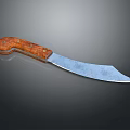 Sharp Kitchen Utility Knife With Brown Wooden Handle And Silver Metal Blade