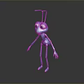 Cute Blue Cartoon Ant Character With Big Eyes Long Legs And Antennae