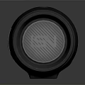 Sleek Black Portable Bluetooth Speaker With Gold LEN Logo And Cylindrical Design