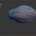 Colorful Striped Orange And Purple Pumpkin With Glossy Surface On Reflective Smooth Background