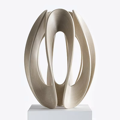 Abstract Sculpture Carving In Modern Style With Fluid Curves And Hollow Design 3d model
