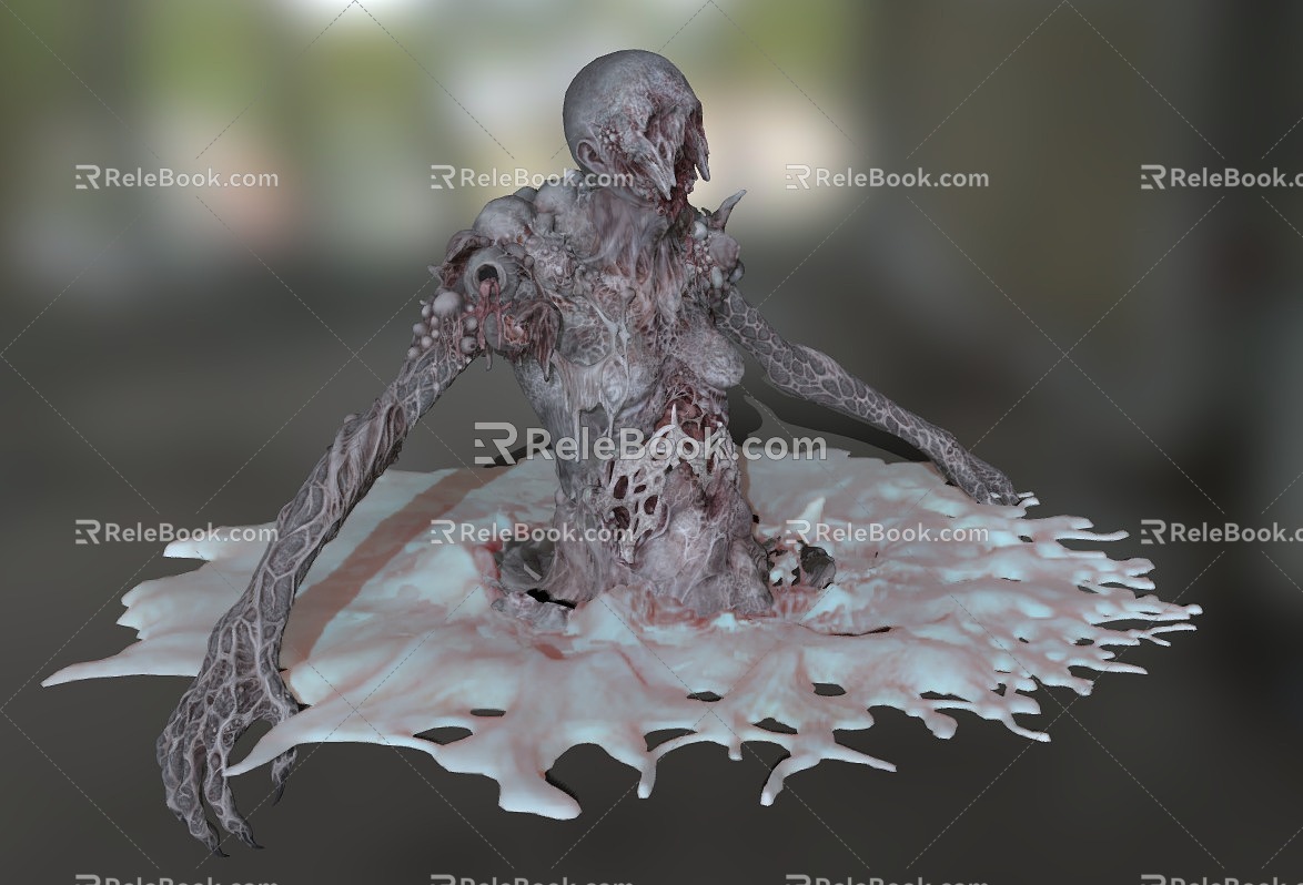 Zombie Terror Mutant Monster Zombie Skull Cranial Body 3d model