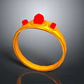 Stylish Gold Ring Jewelry Design Featuring Red Gemstones And Smooth Band Details