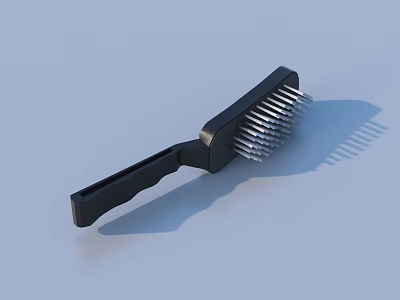 Durable Black Handle Metal Bristle Cleaning Brush For Daily Household Cleaning Tasks 3d model