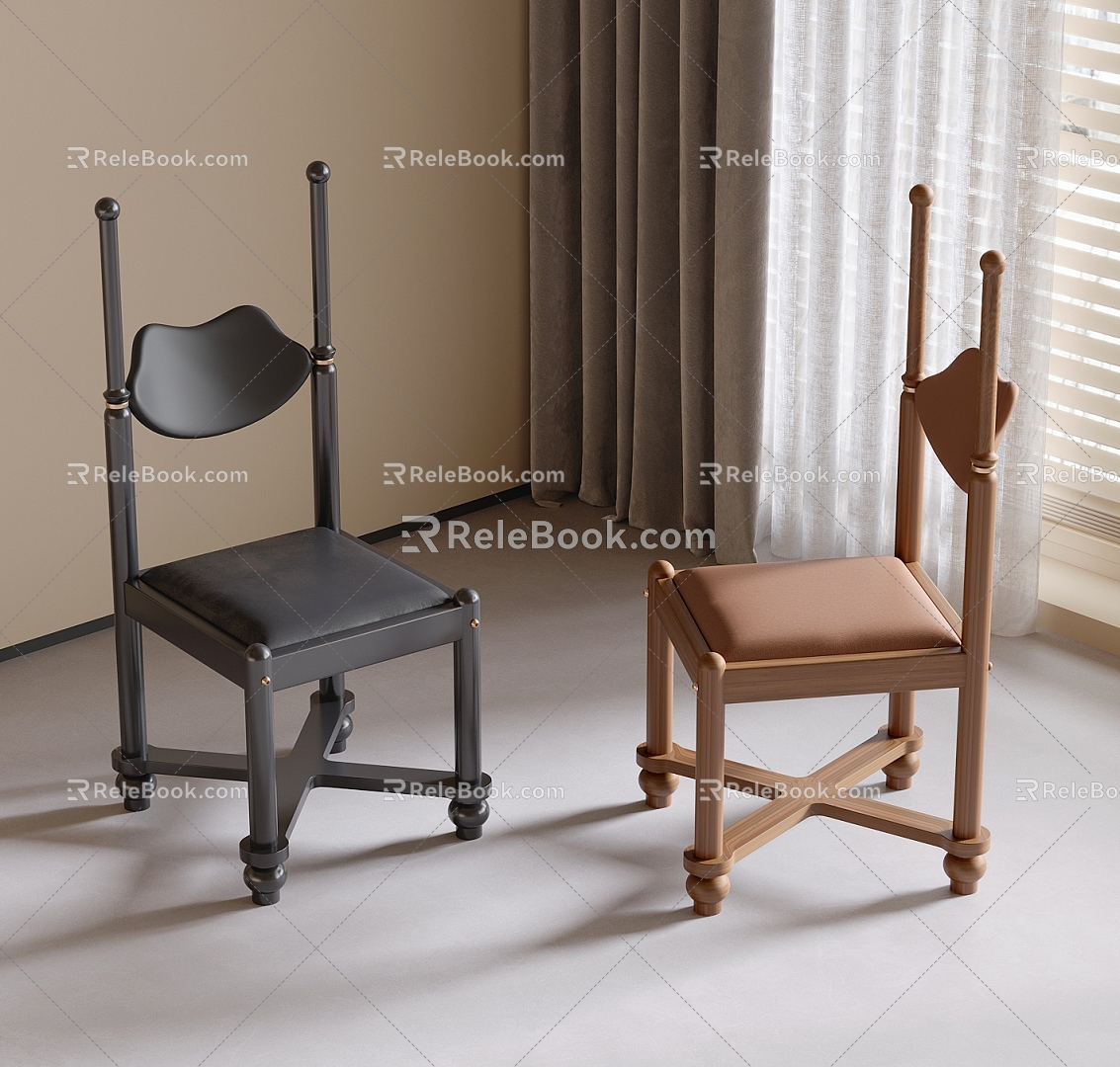 Dining Chair Single Chair Leisure Chair 3d model