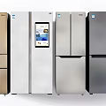 Modern Stainless Steel Refrigerators and Freezers with Digital Screens and Various Styles