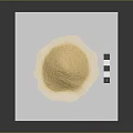 Light Yellow Powder Sample on White Square Platform With Black and White Striped Calibration Tool
