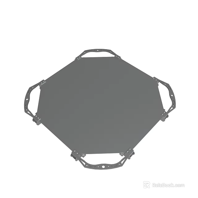 Sturdy Octagonal Gray Panel With Frame And Mounting Brackets Design 3d model 