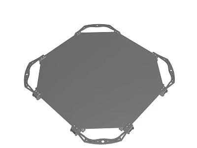 Sturdy Octagonal Gray Panel With Frame And Mounting Brackets Design 3d model