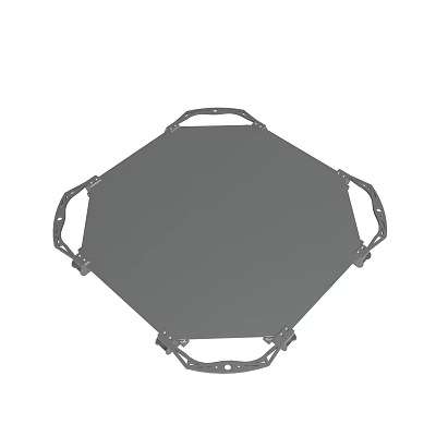 Sturdy Octagonal Gray Panel With Frame And Mounting Brackets Design 3d model