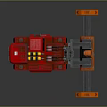Red Industrial Forklift With Hydraulic Lifting Mechanism And Operator Cabin
