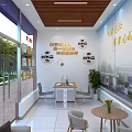 Bright Spacious School Public Lounge Space With Wooden Display Shelf Round Tables And Cozy Seats