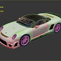 Silver Sports Car with Black Roof Red Stripe Sporty Design Sleek Body and Alloy Wheels